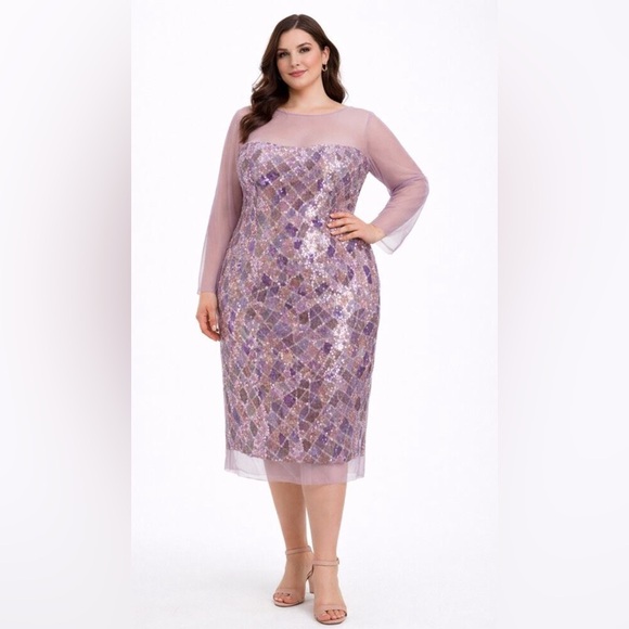 Eloquii Dresses & Skirts - Elegant Purple Sequin Dress Mosaic